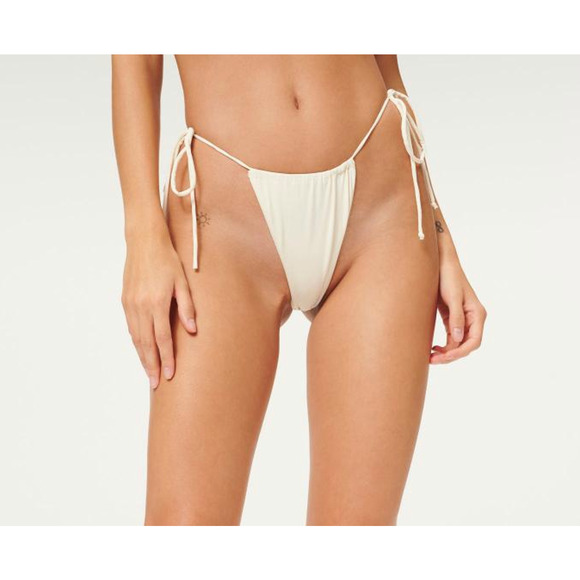 Good American Other - Good American Tiny Ties Bikini Bottoms 1 Small Matte Ivory White Swim String NWT